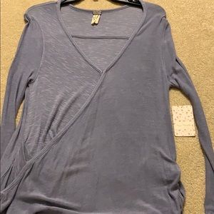 NWT Free people blue wrap sweater XS